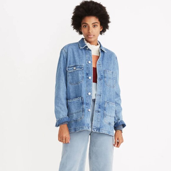 Madewell Blue Utility Jacket - Picture 1 of 13